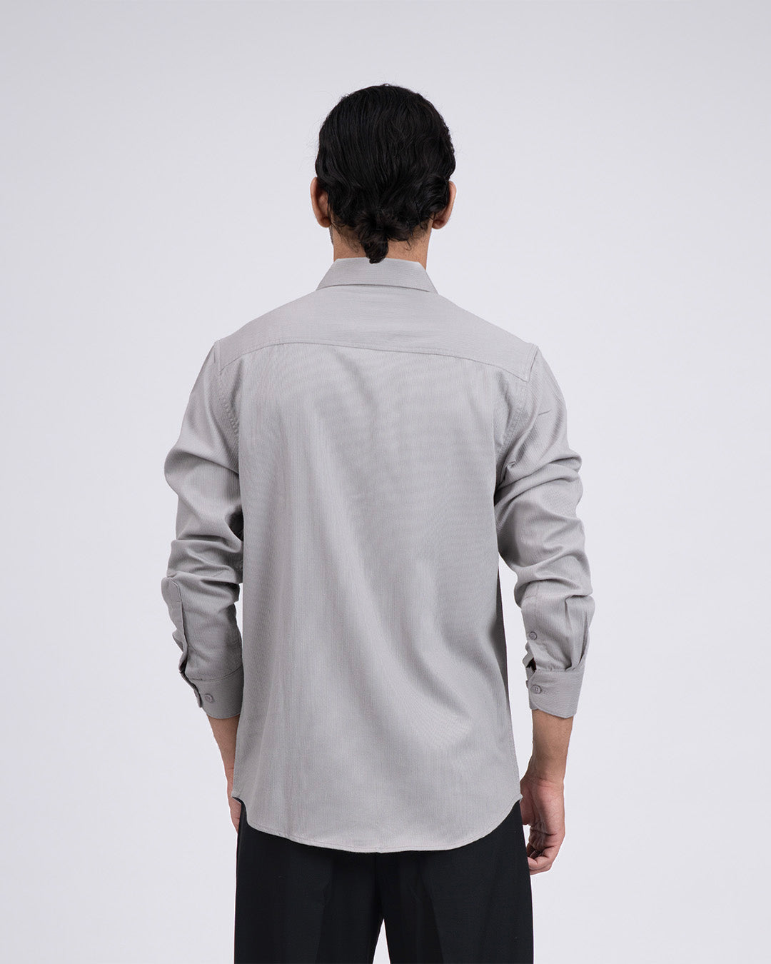 Easy Iron Cord Cargo Shirt In Grey