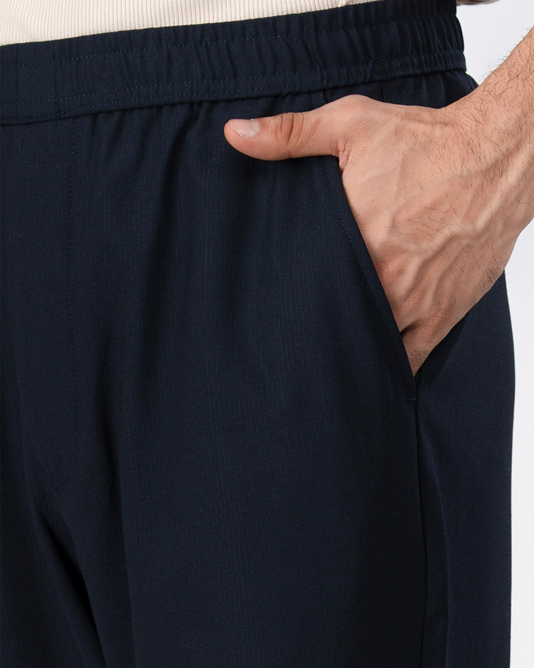 Easy Iron Flexiwaist Relaxed Trouser In Blue