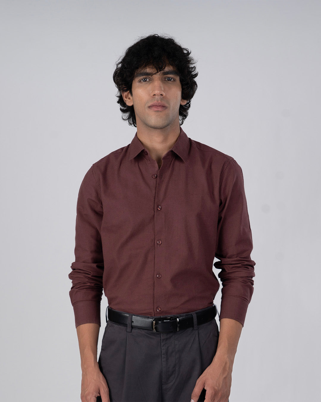 Premium Linen Griege Shirt In Peach