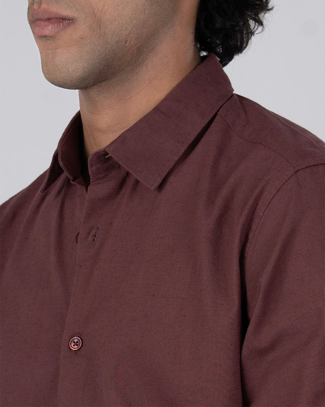 Premium Linen Griege Shirt In Peach