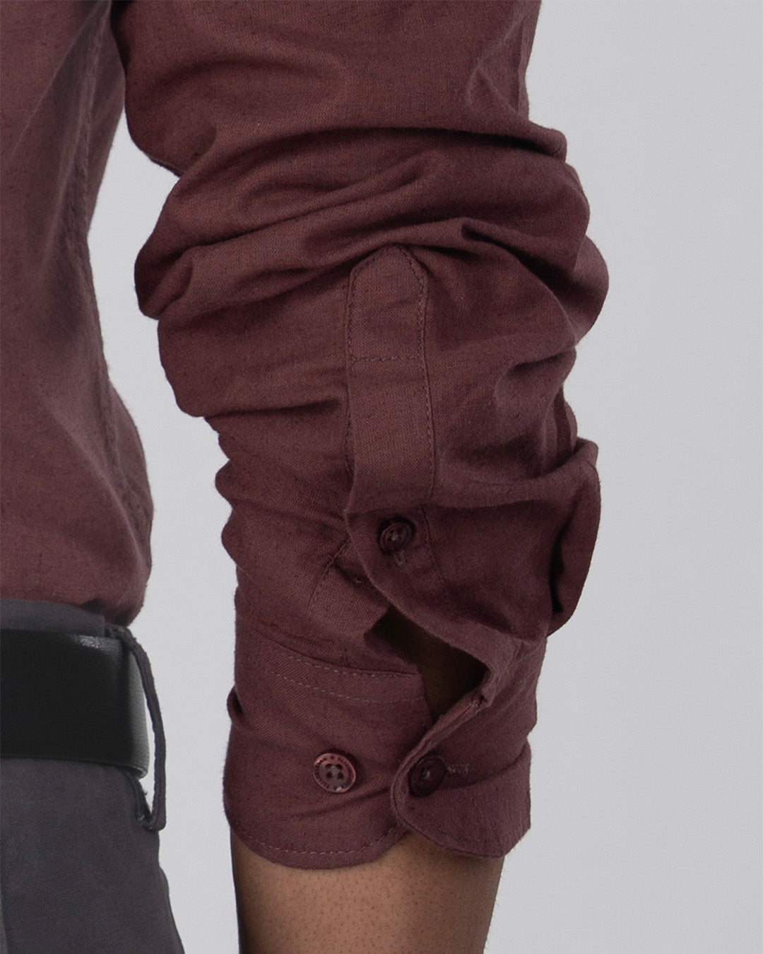 Premium Linen Griege Shirt In Peach