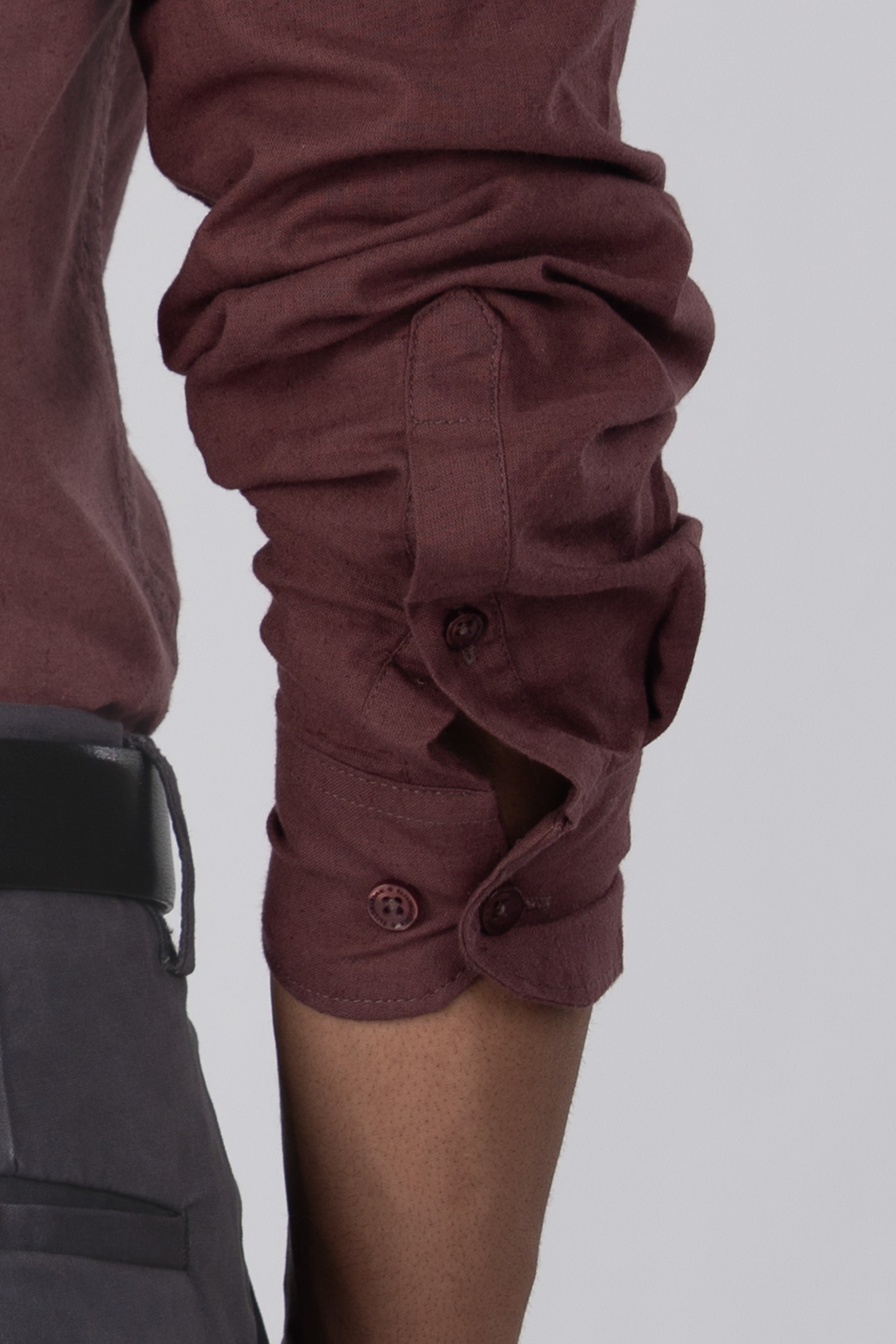 Premium Linen Griege Shirt In Peach