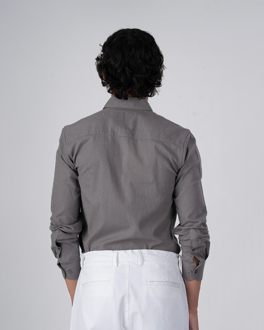 Premium Linen Griege Shirt In Grey