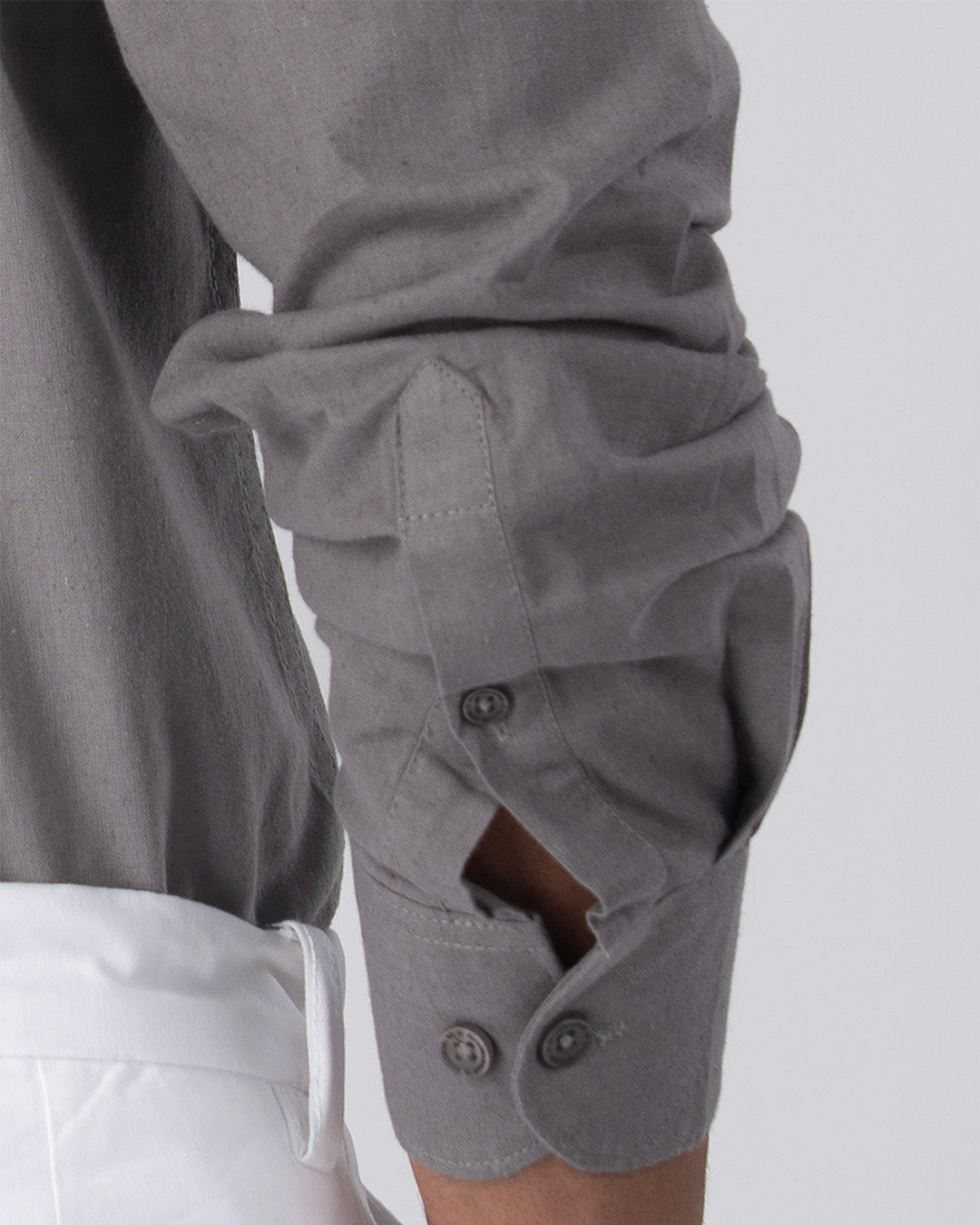 Premium Linen Griege Shirt In Grey