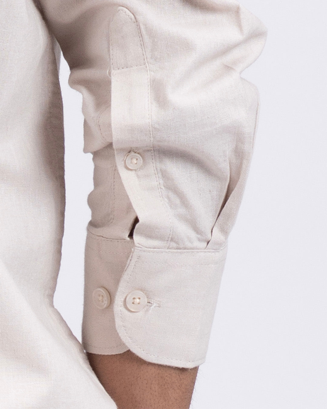 Premium Linen Griege Shirt In Cream