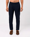Easy Iron Textured Flexiwaist Tailored Trouser In Navy