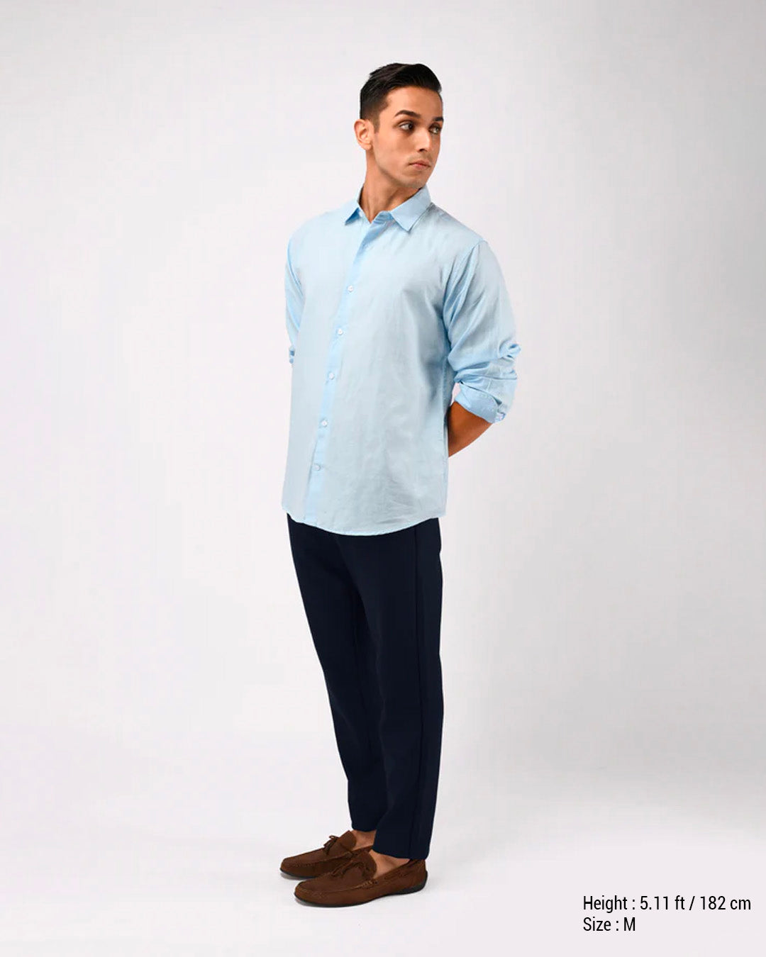 Easy Iron Textured Flexiwaist Tailored Trouser In Navy