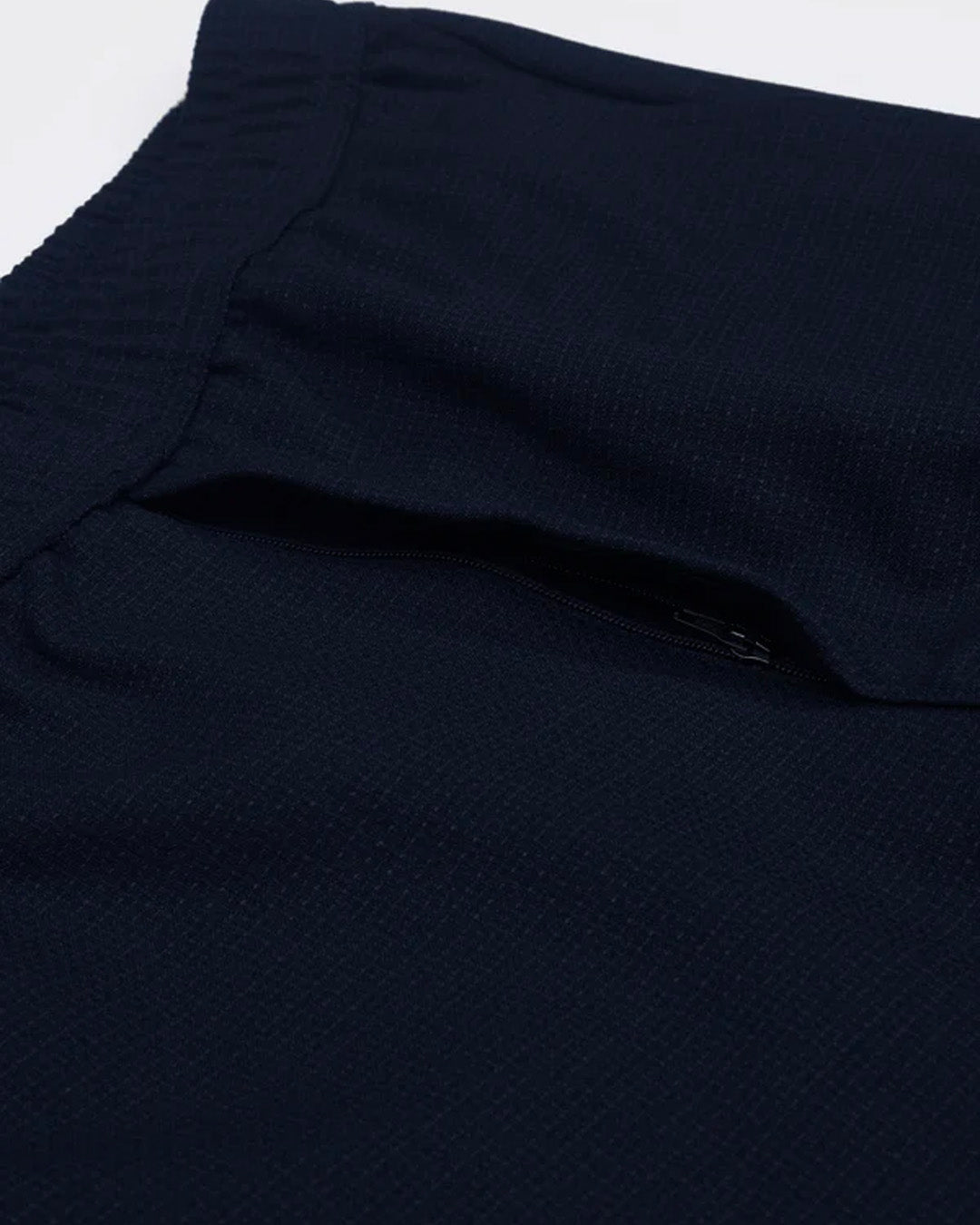 Easy Iron Textured Flexiwaist Tailored Trouser In Navy