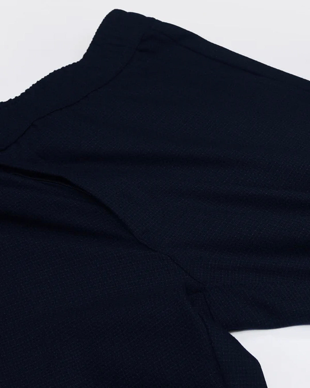 Easy Iron Textured Flexiwaist Tailored Trouser In Navy