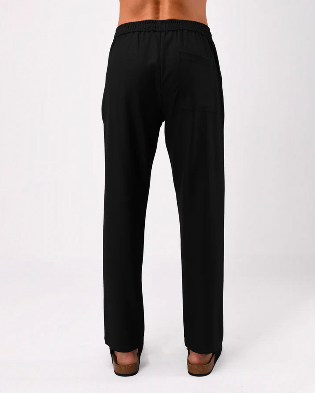 Easy Iron Textured Flexiwaist Tailored Trouser In Black