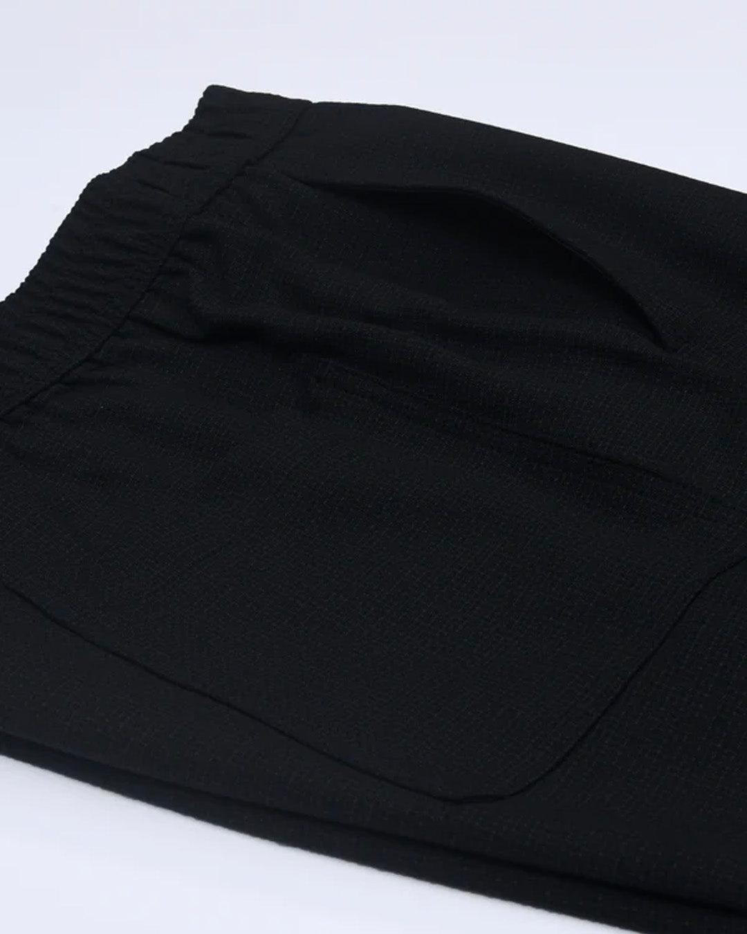 Easy Iron Textured Flexiwaist Tailored Trouser In Black