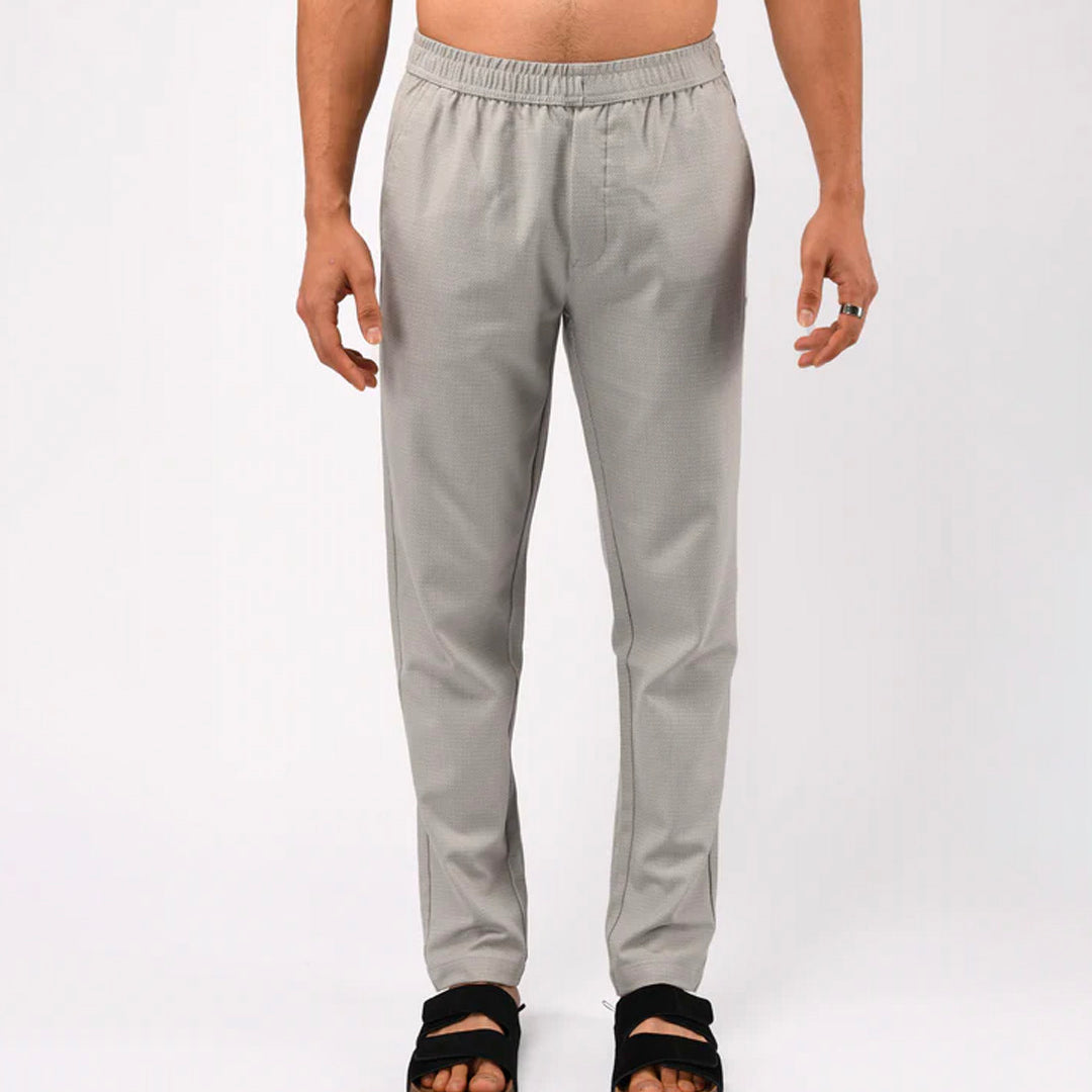 Easy Iron Textured Flexiwaist Tailored Trouser In Grey