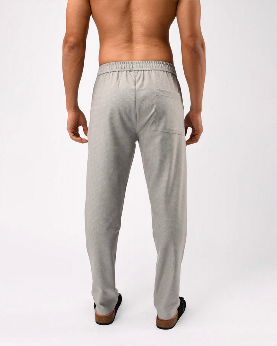 Easy Iron Textured Flexiwaist Tailored Trouser In Grey