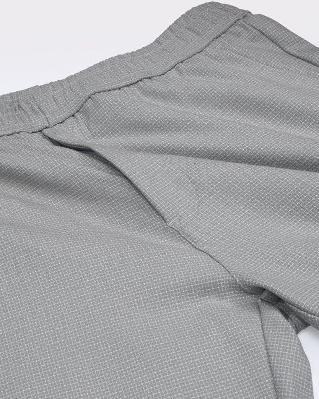 Easy Iron Textured Flexiwaist Tailored Trouser In Grey