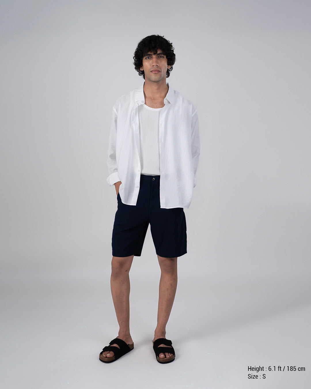 Soft Nylon Relaxed Over-Shirt In White