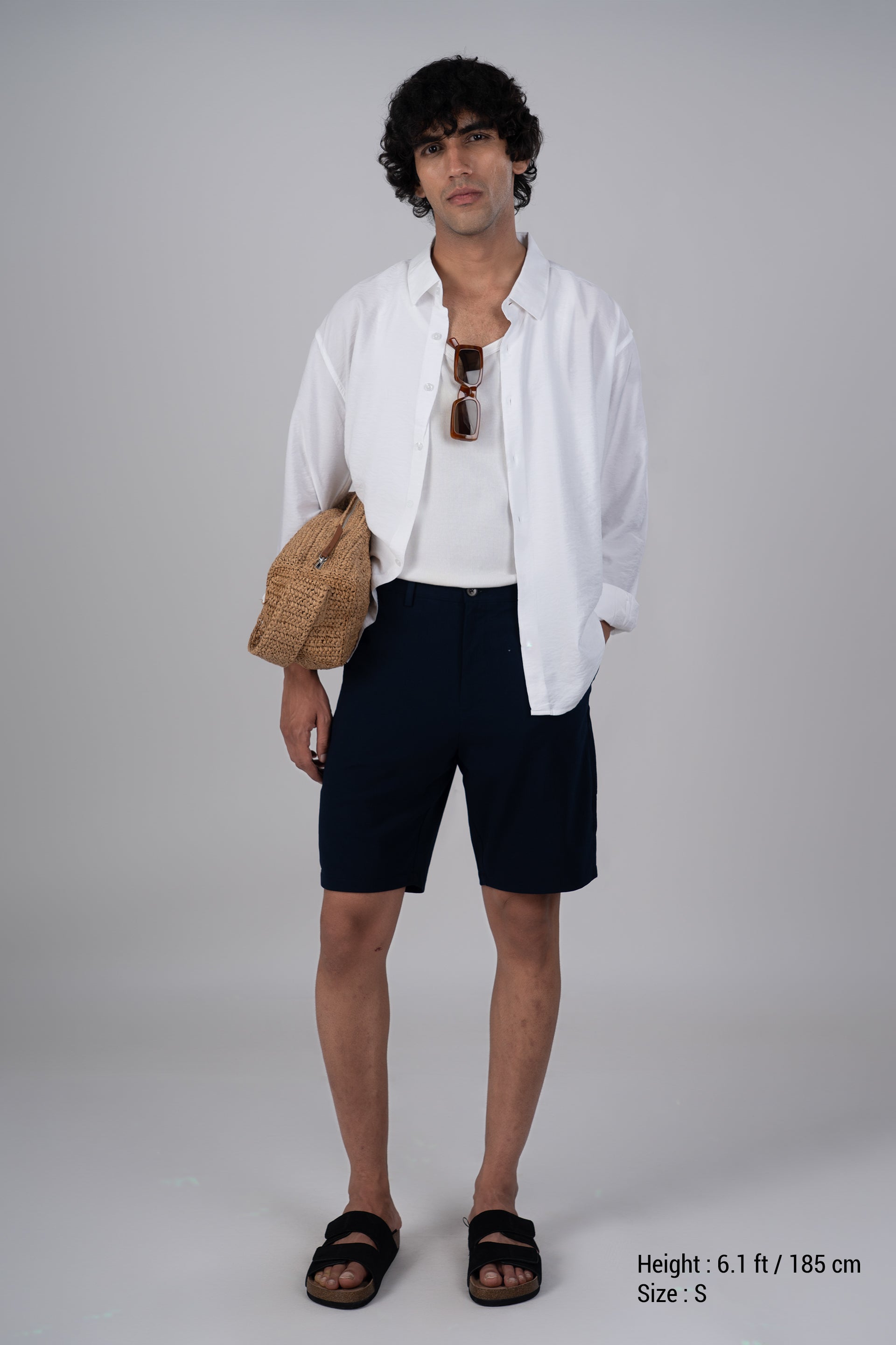 Soft Nylon Relaxed Shirt In White