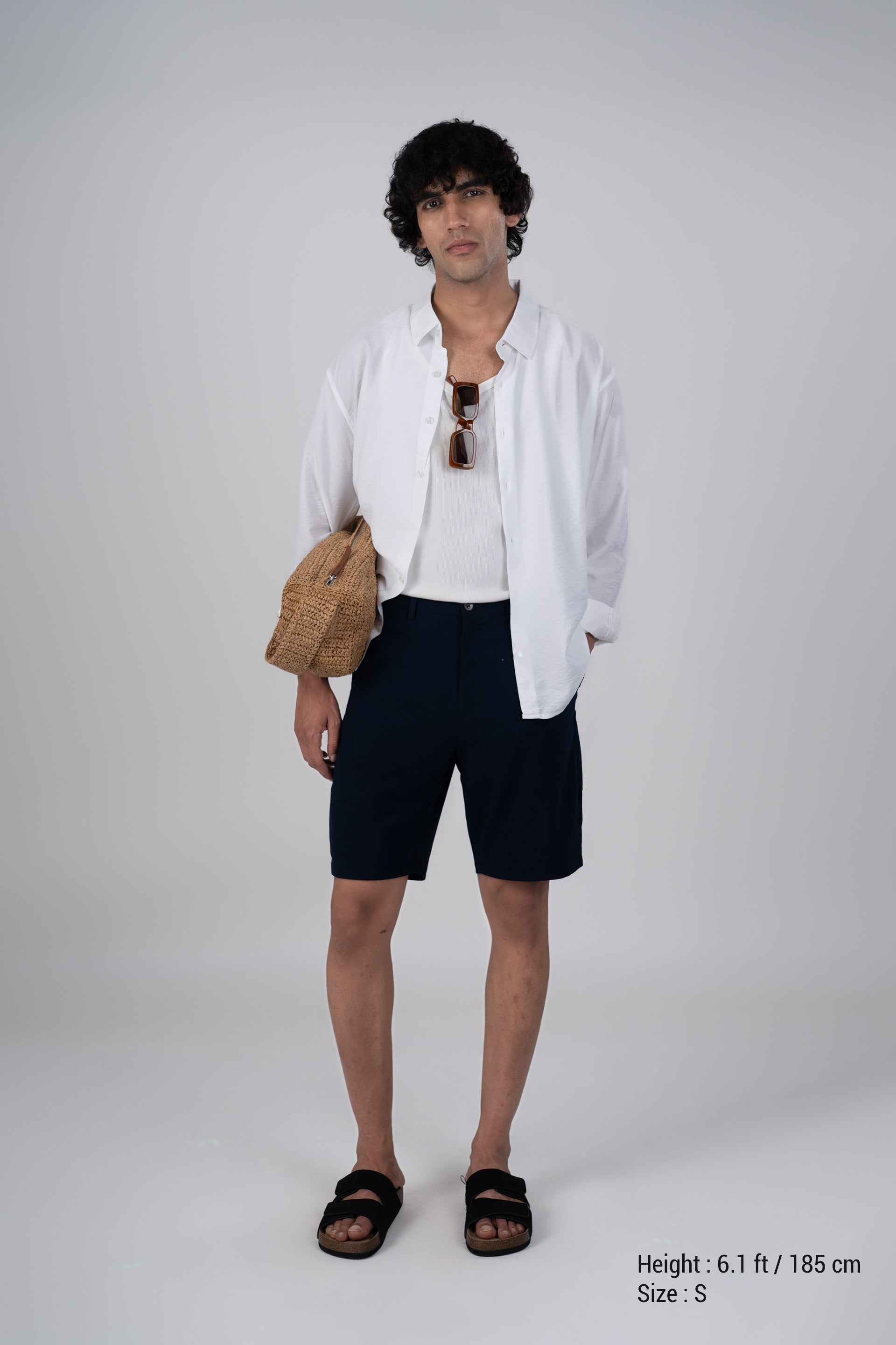 Soft Nylon Relaxed Shirt In White