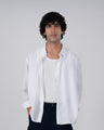 Soft Nylon Relaxed Over-Shirt In White