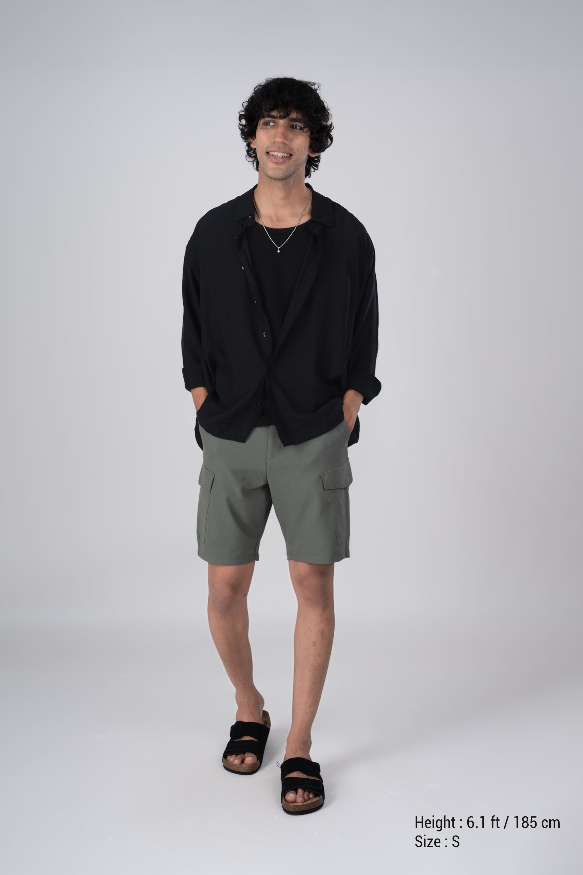 Soft Nylon Relaxed Shirt In Black