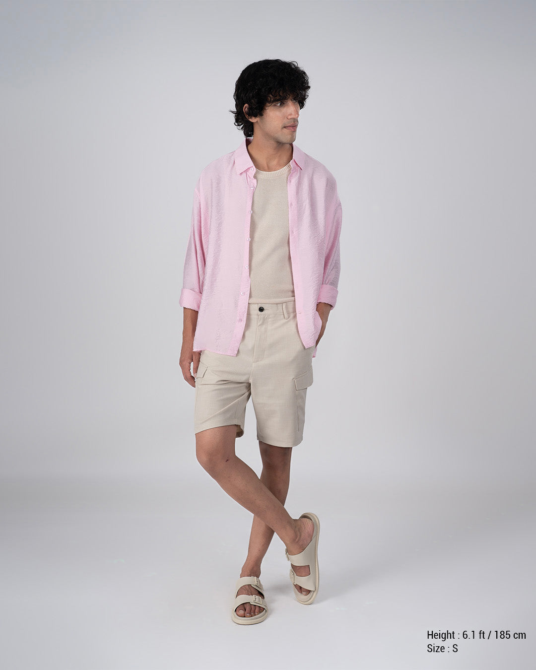 Soft Nylon Relaxed Over-Shirt In Pink