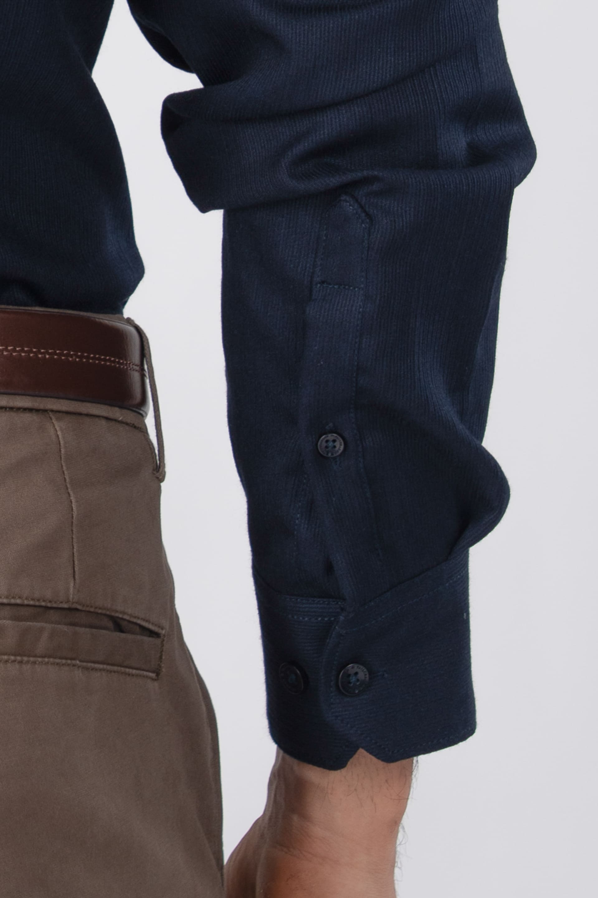 Easy Iron Cord Cargo Shirt In Navy