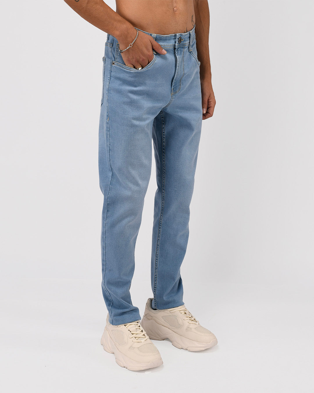 Classic Edge Tailored Denim In Light Blue