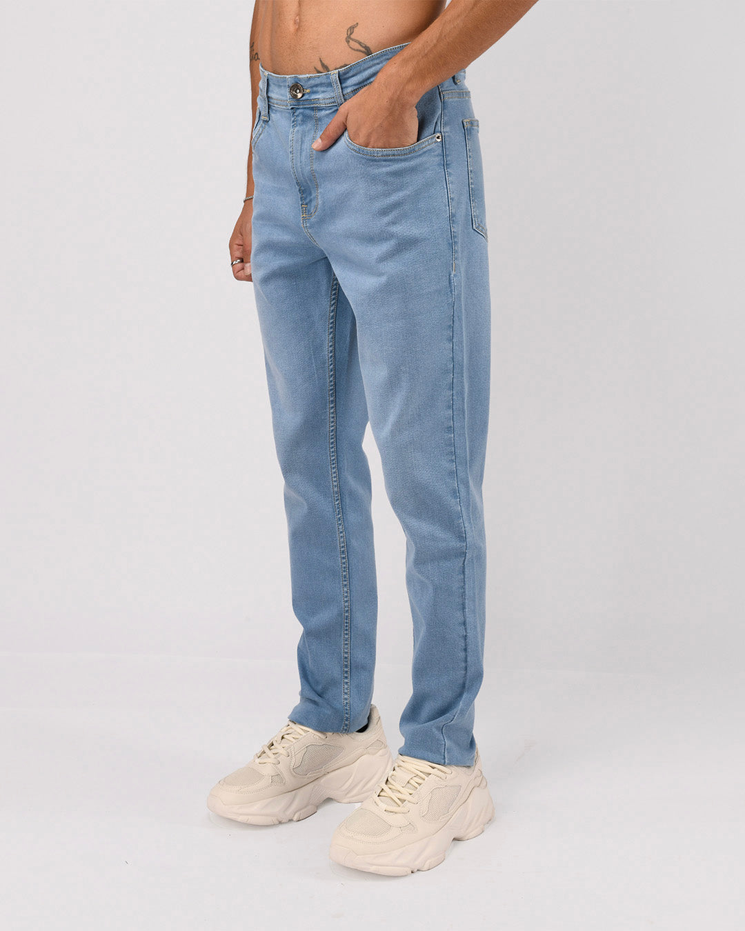 Classic Edge Tailored Denim In Light Blue