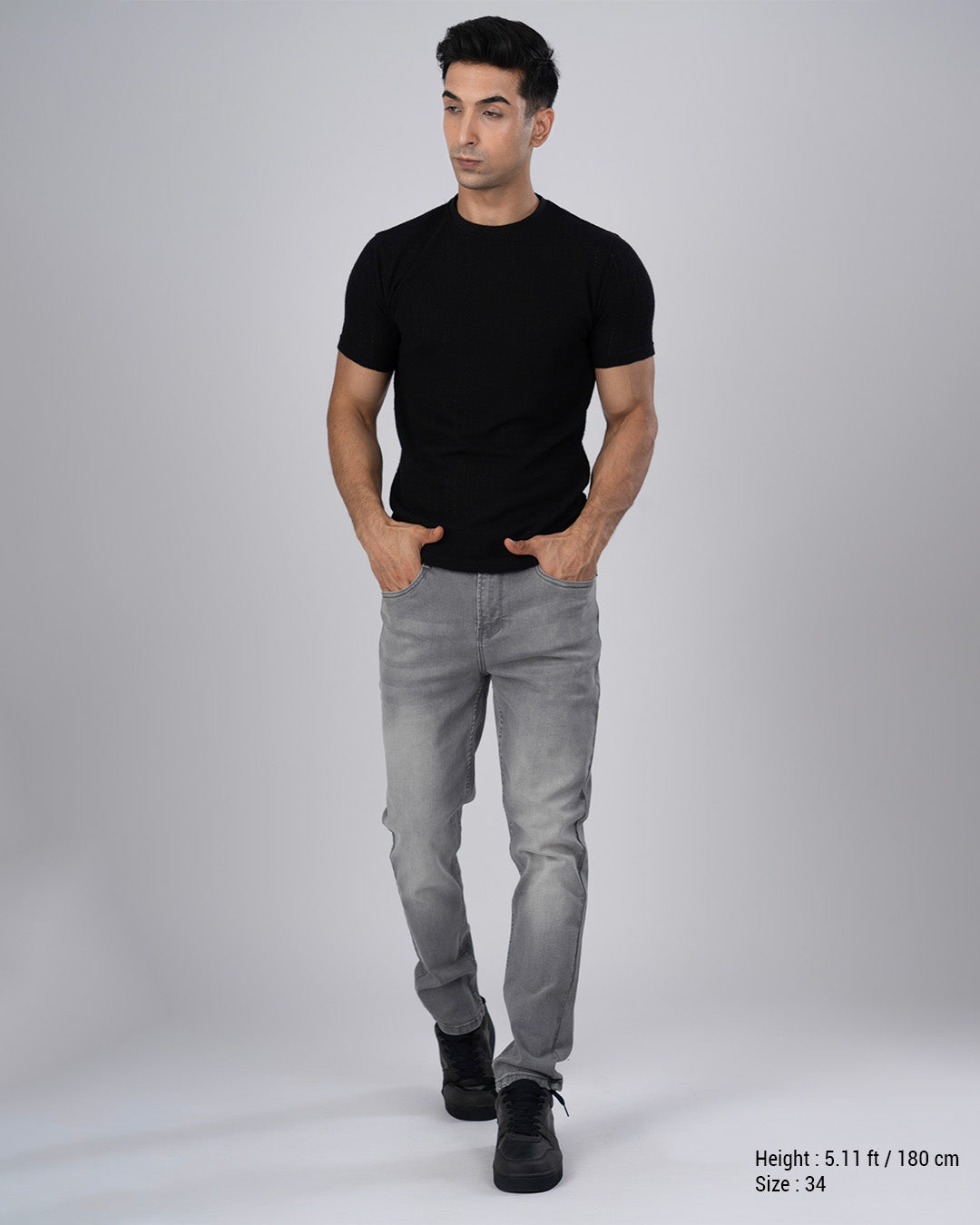Classic Edge Tailored Denim In Light Grey