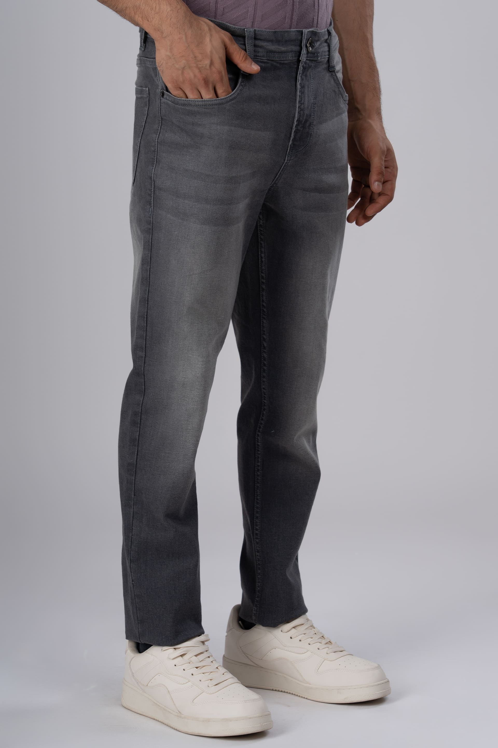 Classic Edge Tailored Denim In Grey