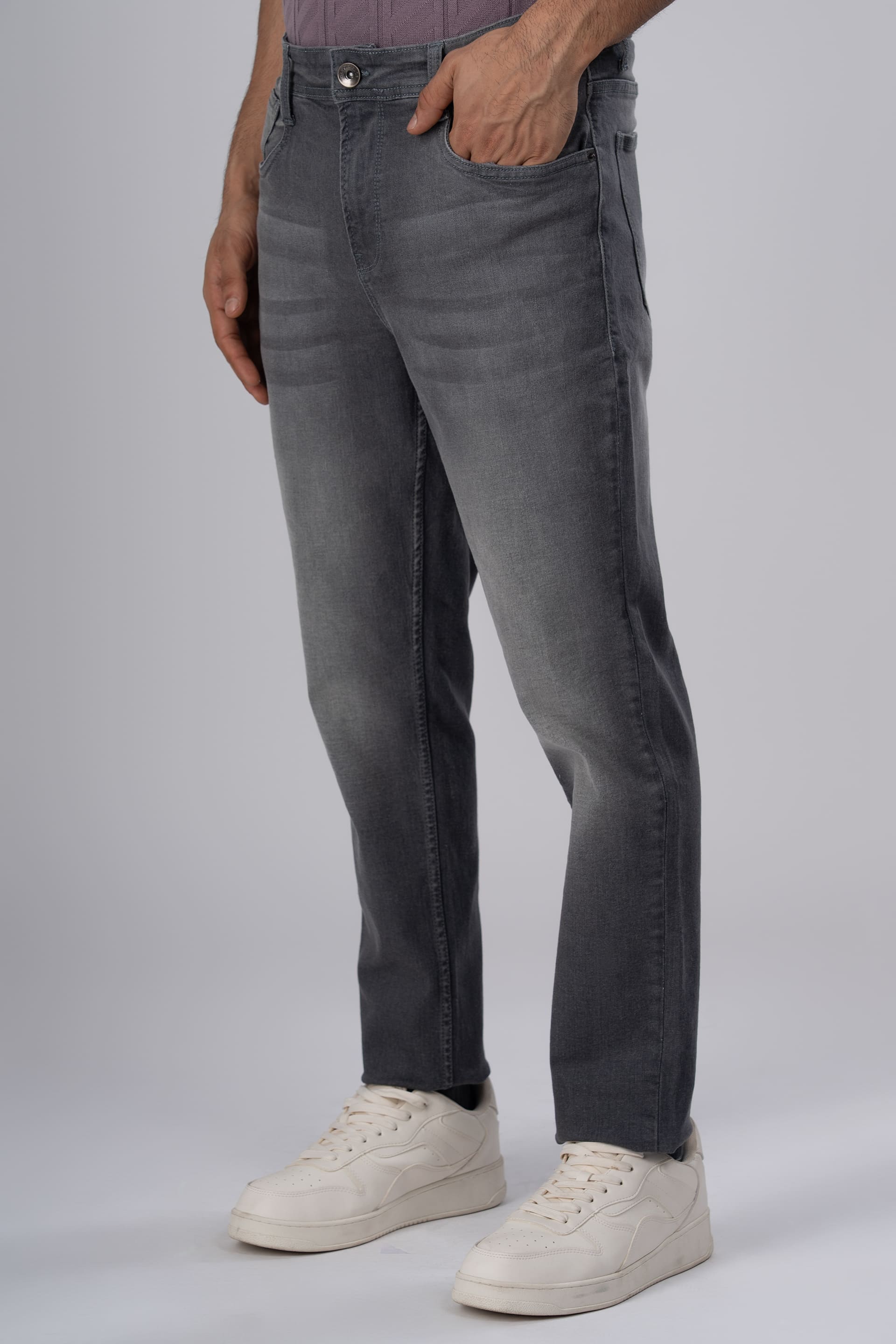 Classic Edge Tailored Denim In Grey