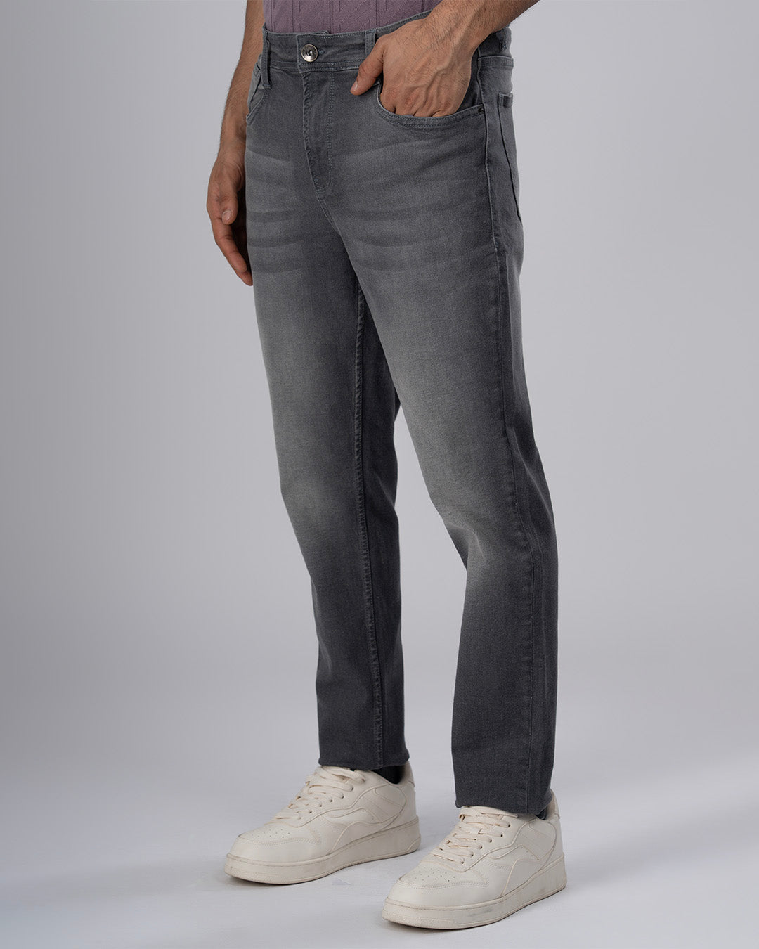 Classic Edge Tailored Denim In Grey