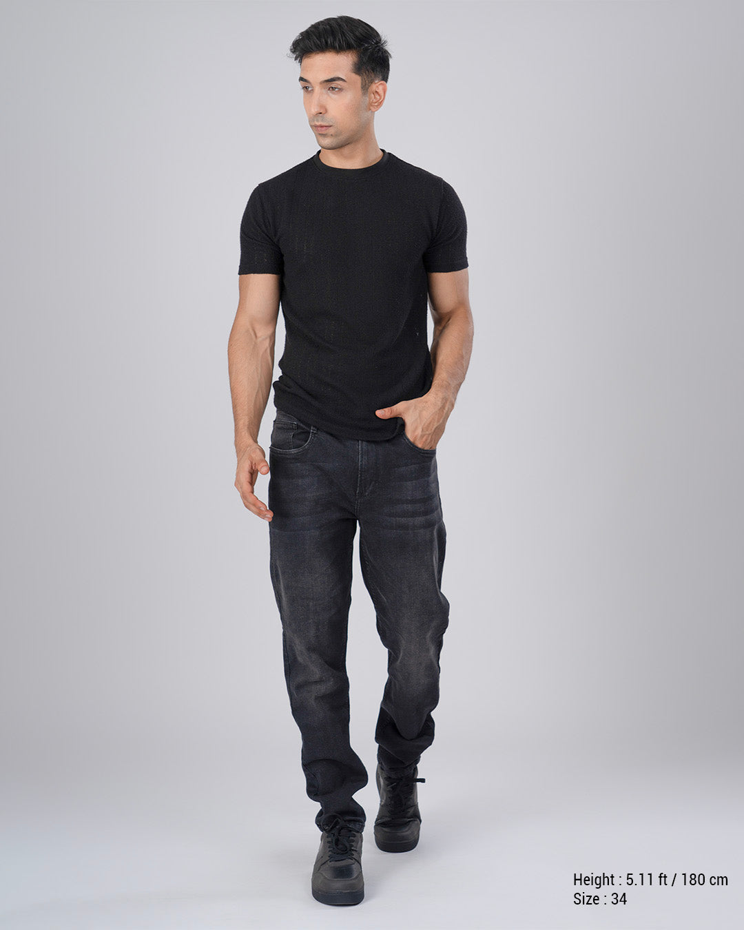 Classic Edge Tailored Denim In Deep grey