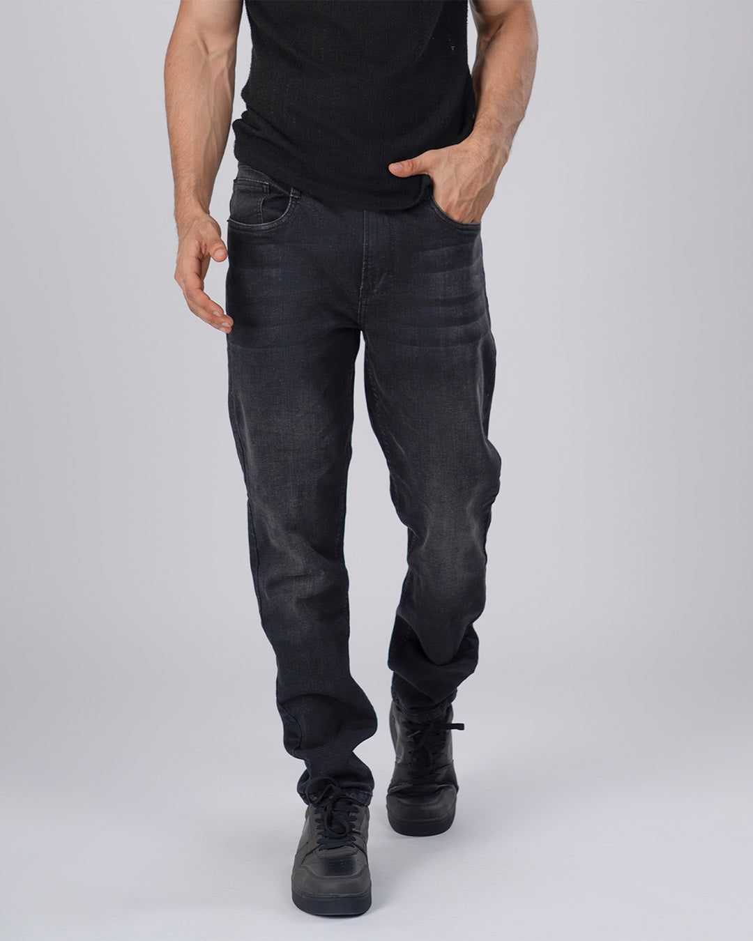 Classic Edge Tailored Denim In Deep grey