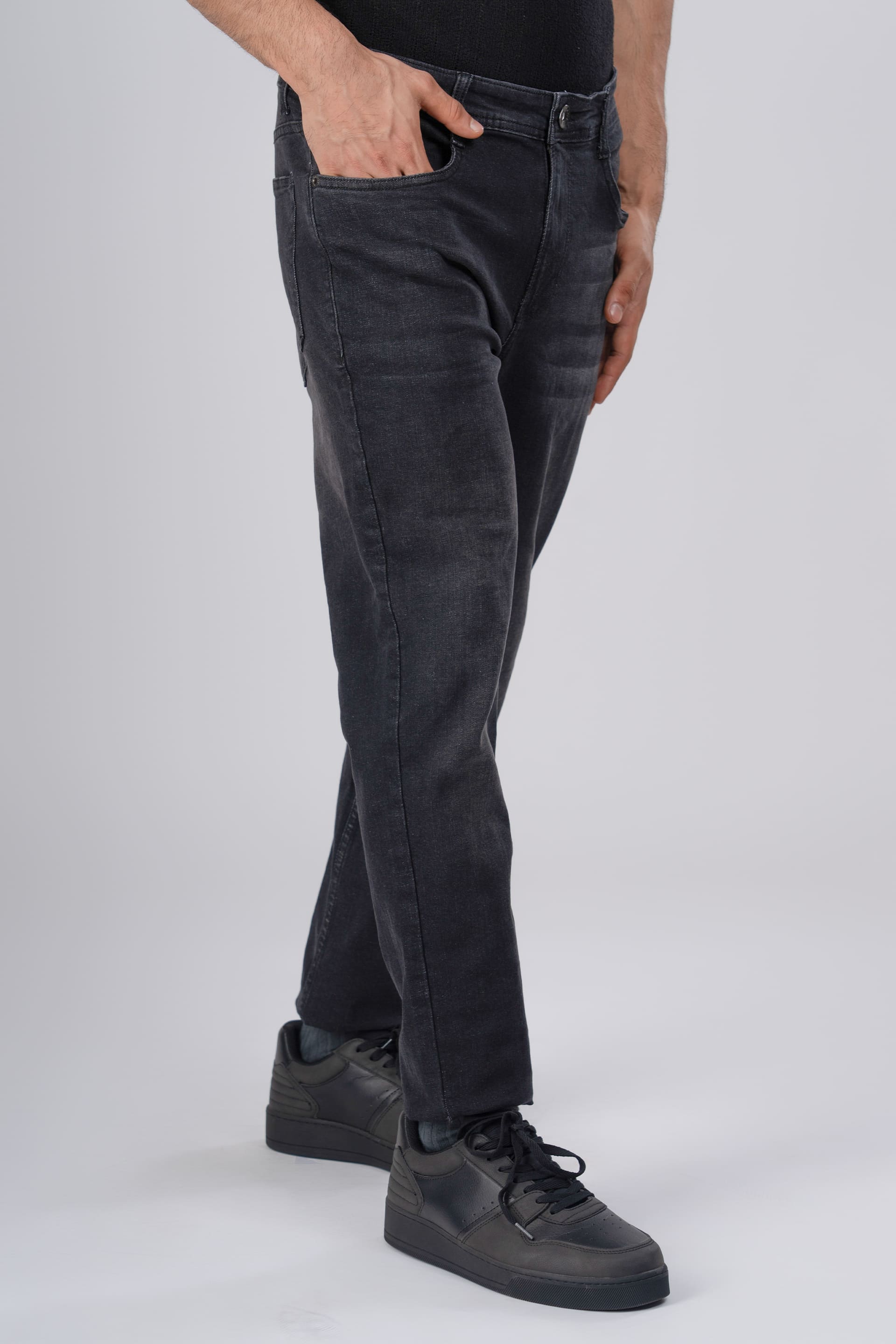 Classic Edge Tailored Denim In Deep grey