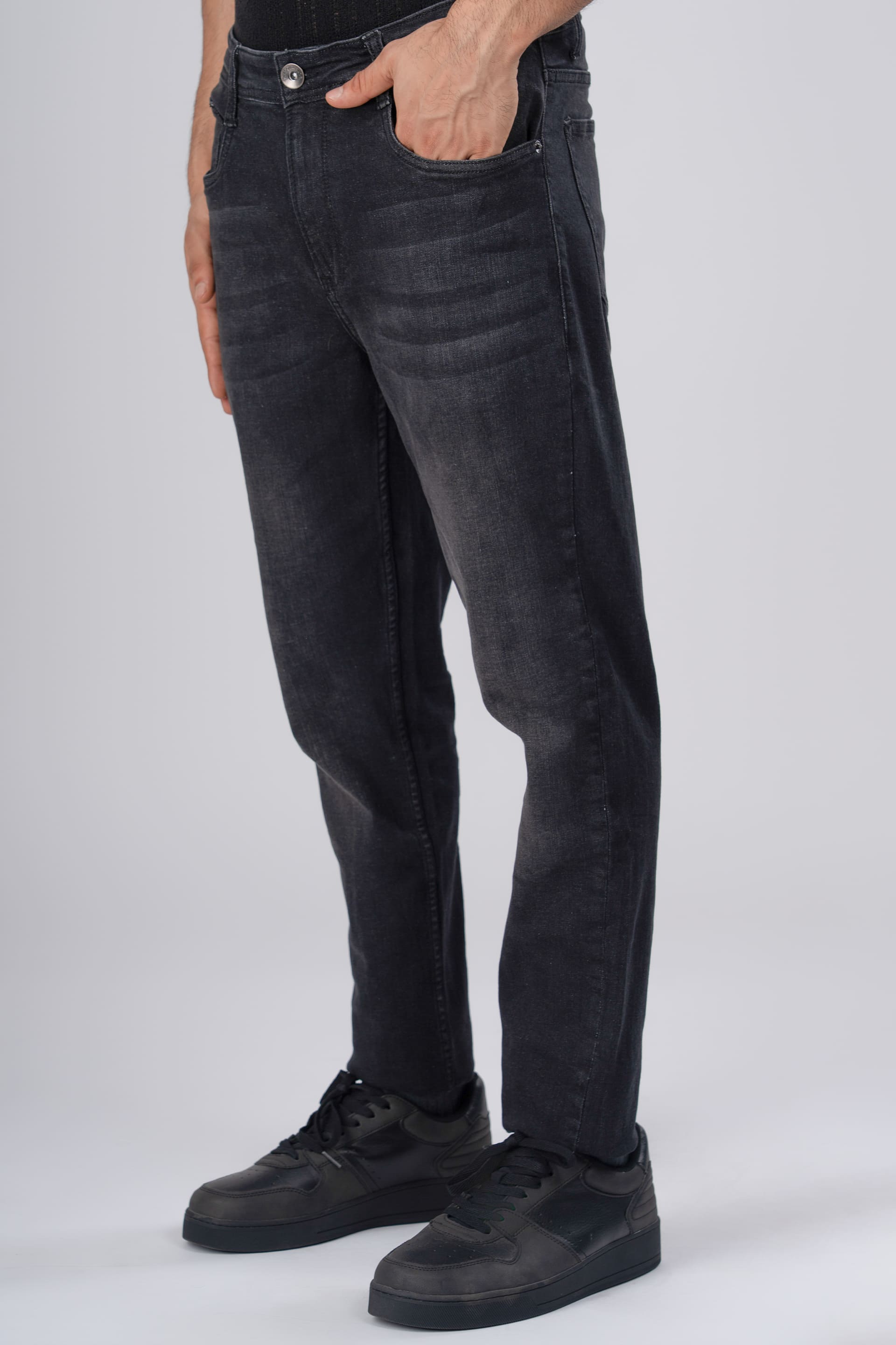 Classic Edge Tailored Denim In Deep grey