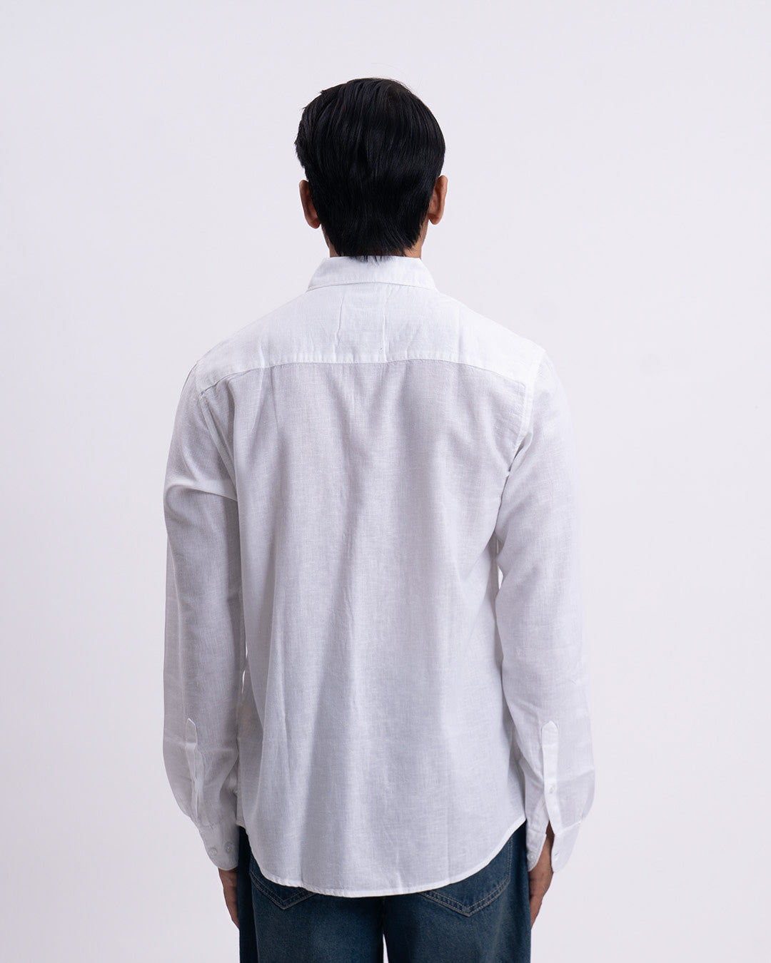 Lyocell Linen Tailored Shirt In White