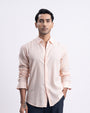 Lyocell Linen Tailored Shirt In Orange Peach