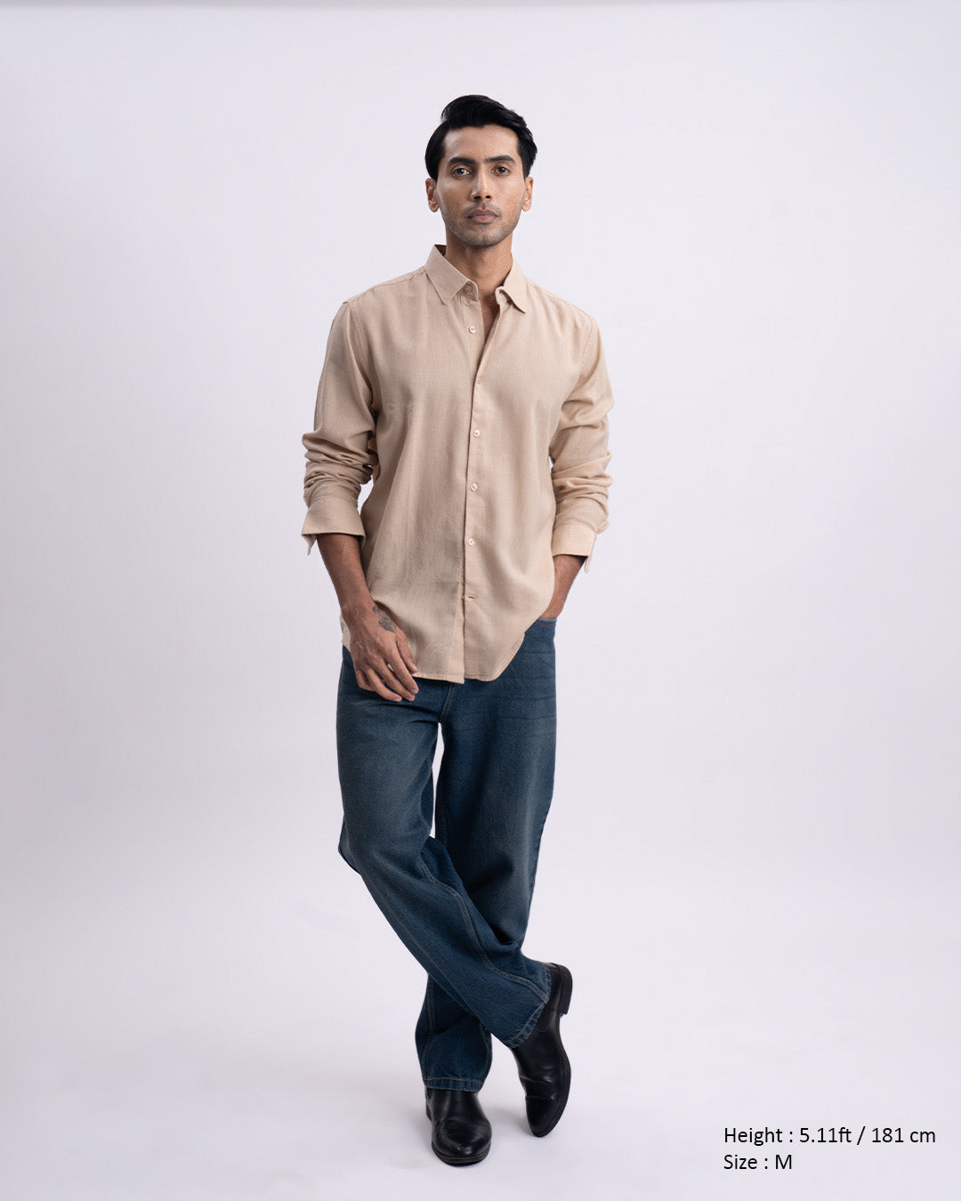 Lyocell Linen Tailored Shirt In Beige