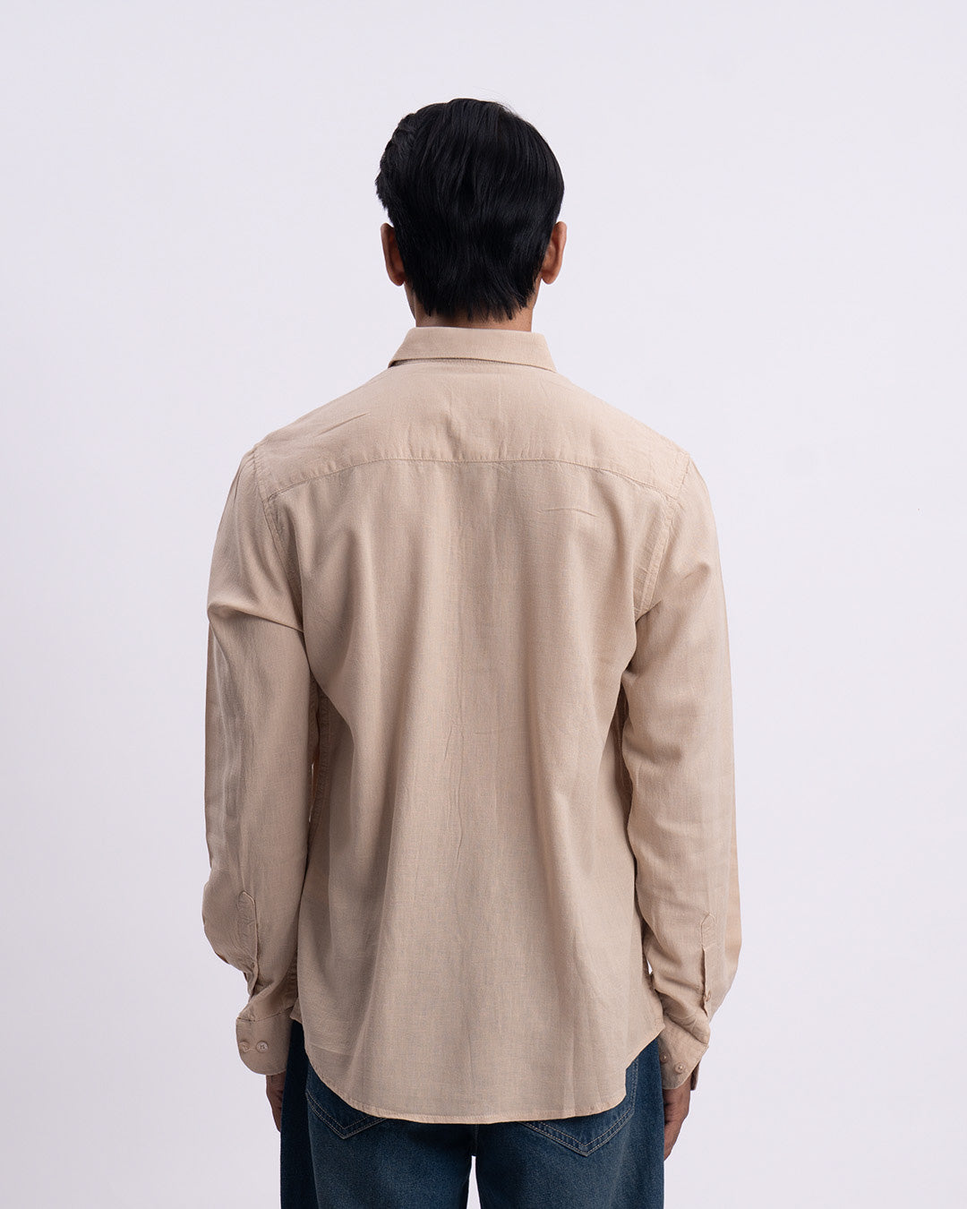 Lyocell Linen Tailored Shirt In Beige