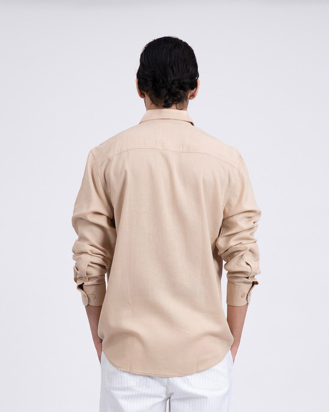 Premium Lyocell Linen Shirt In Beige