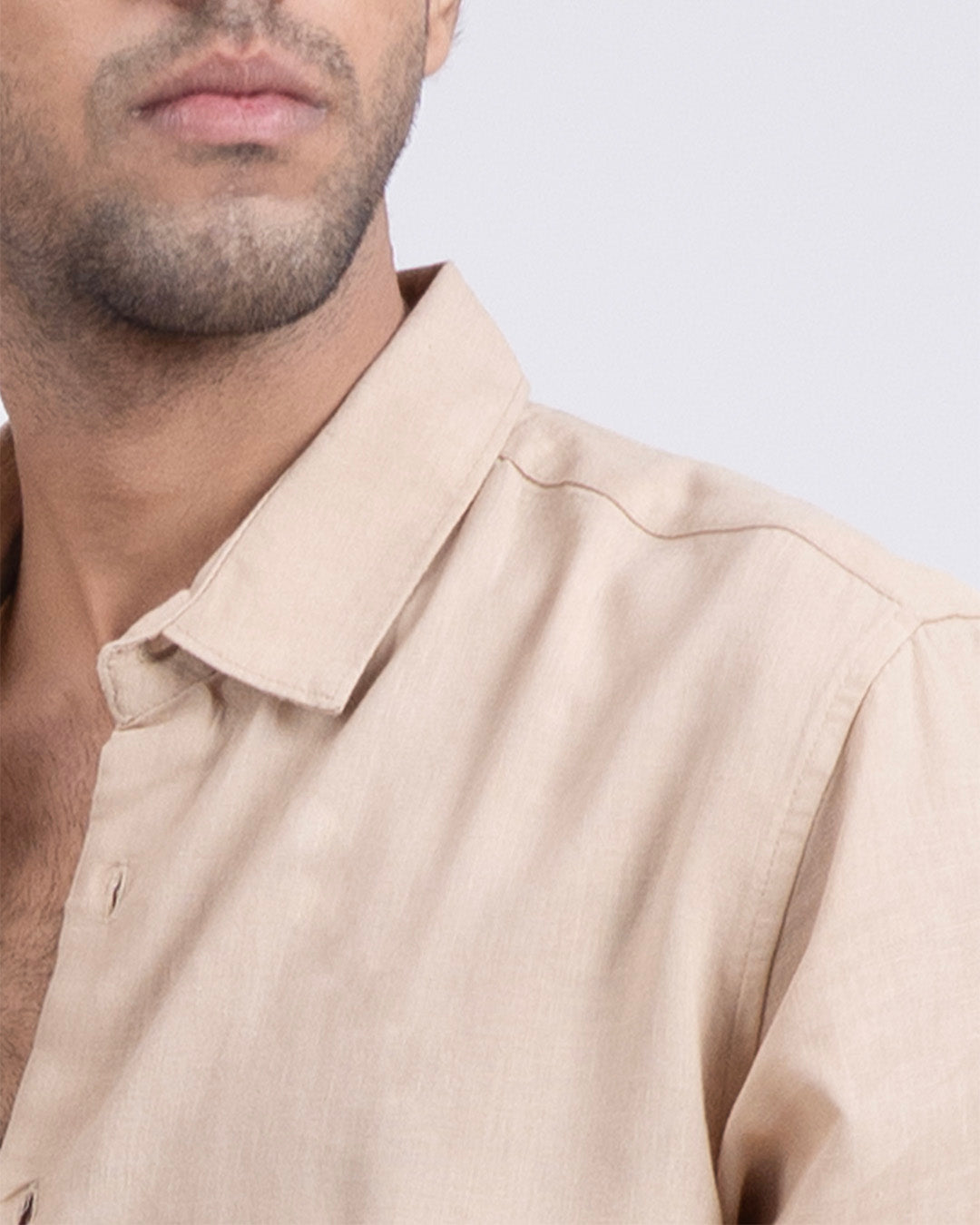 Premium Lyocell Linen Shirt In Beige