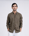 Premium Lyocell Linen Shirt In Olive