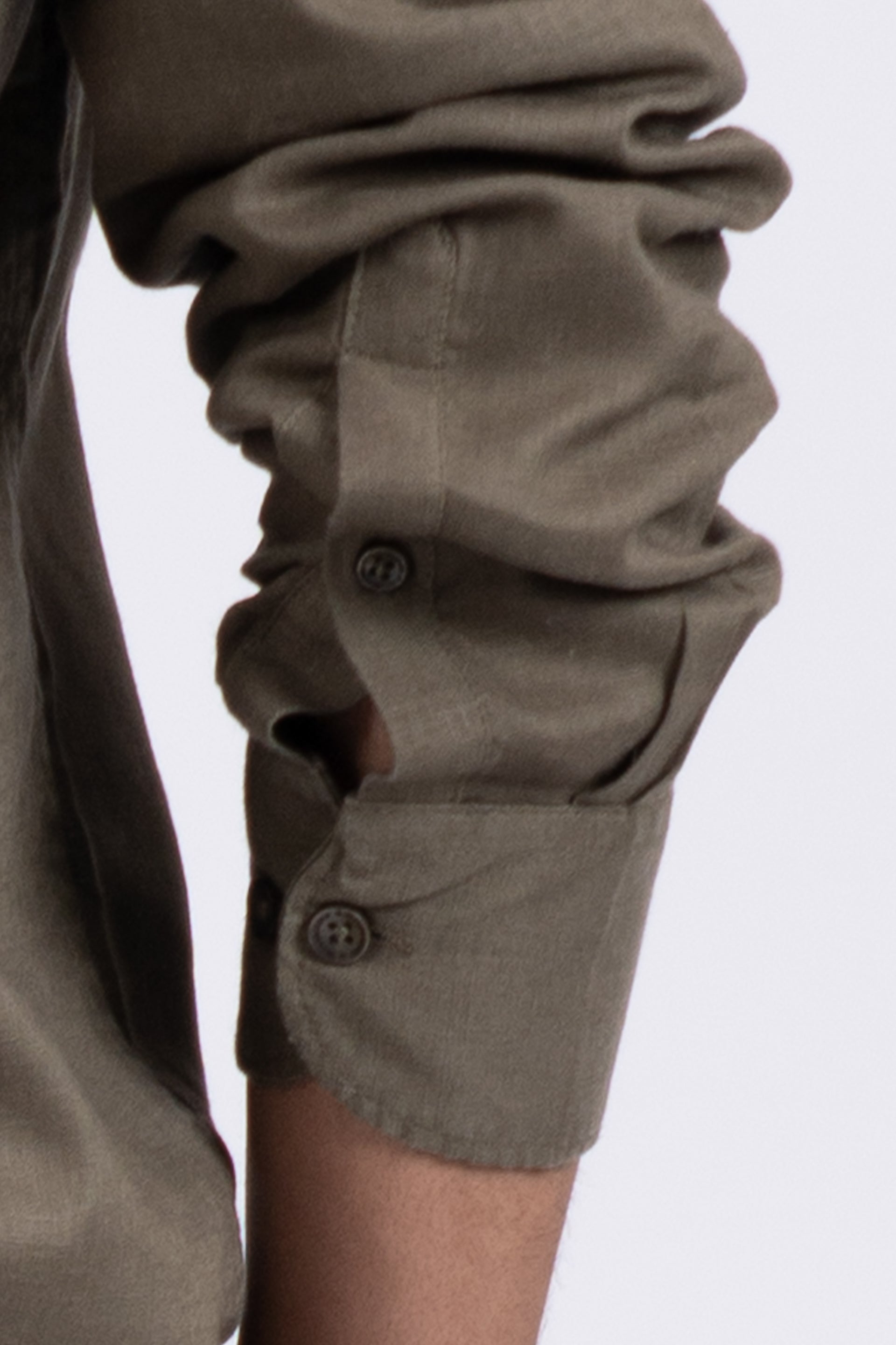 Premium Lyocell Linen Shirt In Olive