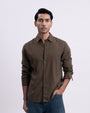 Lyocell Linen Tailored Shirt In Olive
