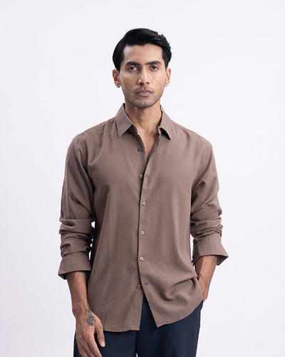 Lyocell Linen Tailored Shirt In Fur