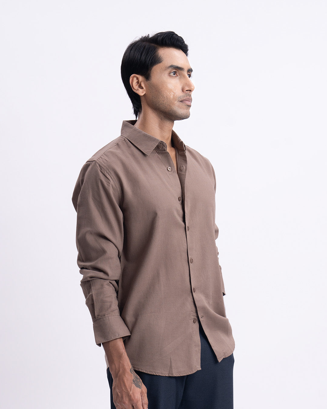 Lyocell Linen Tailored Shirt In Fur