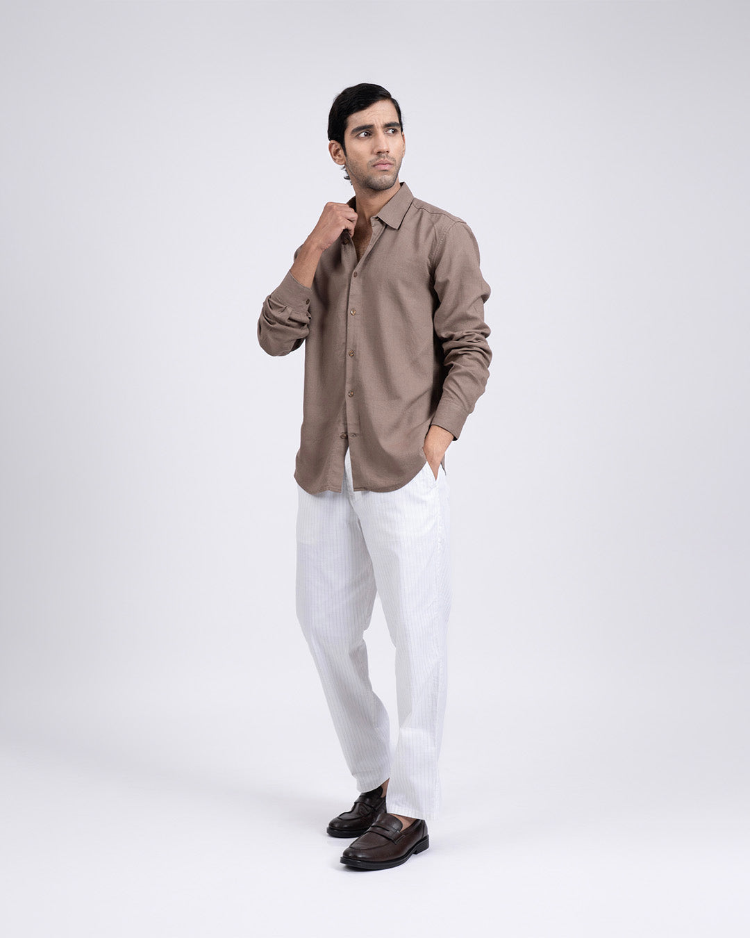 Premium Lyocell Linen Shirt In Fur