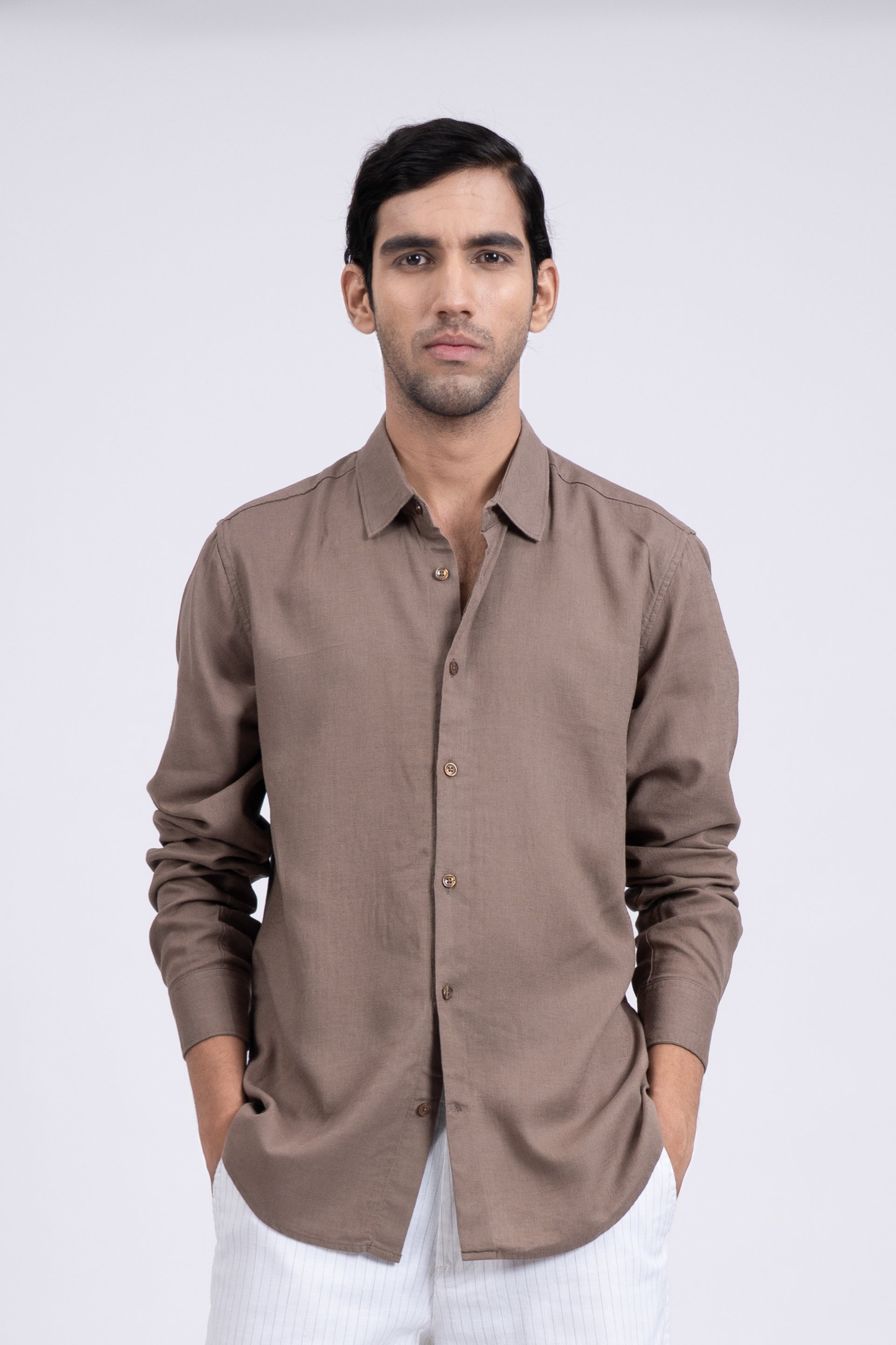 Premium Lyocell Linen Shirt In Fur