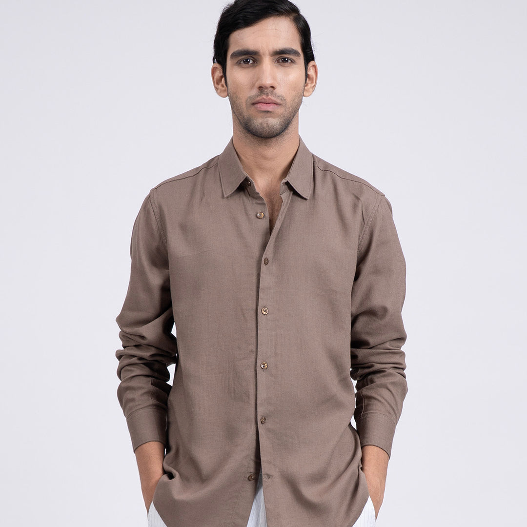 Premium Lyocell Linen Shirt In Fur