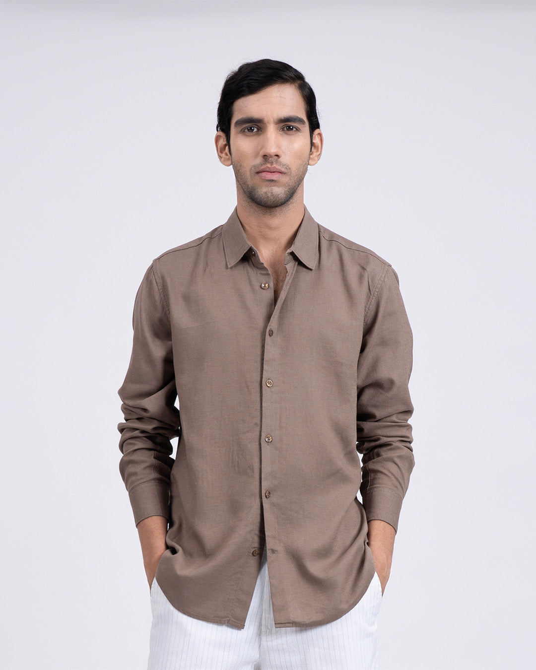 Premium Lyocell Linen Shirt In Fur